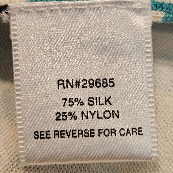 Pendleton Womens M Silk blend Polka Dot Cardigan Seafoam & Black preppy feminine - Picture 9 of 10